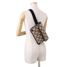 Load image into Gallery viewer, GUCCI GG Wool Crossbody Bag Beige/Black598181 GG Wool Leather
