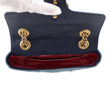 Load image into Gallery viewer, GUCCI GG Marmont Denim Shoulder Bag Blue446744 Denim Leather Faux Pearl Size Small
