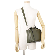 Load image into Gallery viewer, Valextra Valextra Brera 2-way Shoulder Bag Green Leather Size Medium

