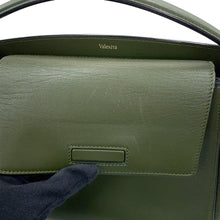 Load image into Gallery viewer, Valextra Valextra Brera 2-way Shoulder Bag Green Leather Size Medium
