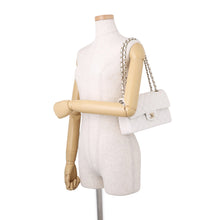 Load image into Gallery viewer, CHANEL Matelasse W flap ChainShoulder WhiteA01113 Caviar Leather Size 23
