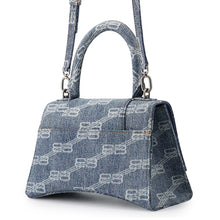 Load image into Gallery viewer, BALENCIAGA Hourglass BB Monogram Denim Bag Blue593546210E64716 Denim Size Small
