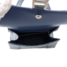 Load image into Gallery viewer, BALENCIAGA Hourglass BB Monogram Denim Bag Blue593546210E64716 Denim Size Small

