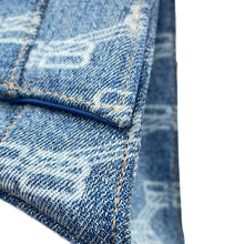 Load image into Gallery viewer, BALENCIAGA Hourglass BB Monogram Denim Bag Blue593546210E64716 Denim Size Small
