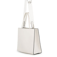 Load image into Gallery viewer, PRADA Triangle Logo Embossed 2-Way Tote Bag White1BG382_ASK_F0009 Leather
