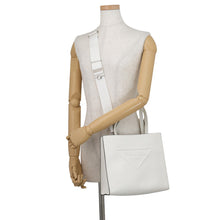 Load image into Gallery viewer, PRADA Triangle Logo Embossed 2-Way Tote Bag White1BG382_ASK_F0009 Leather
