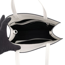 Load image into Gallery viewer, PRADA Triangle Logo Embossed 2-Way Tote Bag White1BG382_ASK_F0009 Leather
