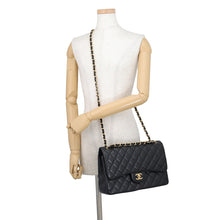 将图像加载到图库查看器中，CHANEL Jumbo Matelasse Double Flap Black Lambskin Size 30
