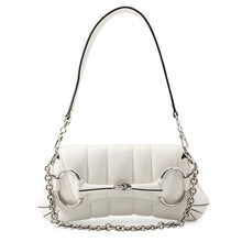 Load image into Gallery viewer, GUCCI Horsebit Chain Shoulder Bag White764339 AACU1 9014 Leather Size Small
