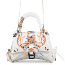 Load image into Gallery viewer, BALENCIAGA Sneakers Head Top Handle 2-Way Shoulder Bag White/Orange/Black661723 Mesh Leather
