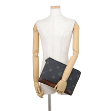 Load image into Gallery viewer, Berluti Nino Signature Clutch Bag Black/Brown PVC Size GM
