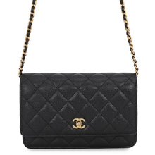 将图像加载到图库查看器中，CHANEL Classic Chain Wallet BlackAP4241 Caviar Leather
