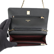 将图像加载到图库查看器中，CHANEL Classic Chain Wallet BlackAP4241 Caviar Leather
