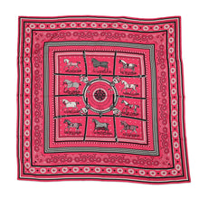Load image into Gallery viewer, HERMES Giant Square Couvertures et tenues de Jour Size 140 Rose Bonbon/Black Cashmere Silk
