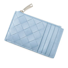 将图像加载到图库查看器中，Bottega Veneta Fragment Card Case Light Blue Leather
