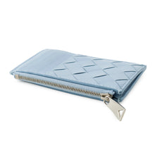 将图像加载到图库查看器中，Bottega Veneta Fragment Card Case Light Blue Leather
