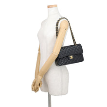 Load image into Gallery viewer, CHANEL Matelasse W-Flap W-Chain Shoulder Bag BlackA01113 Caviar Leather Size 23
