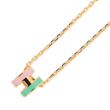 Load image into Gallery viewer, HERMES Pop Ash Necklace Rocabar Size Mini Vert/Rose Lacquer Metal
