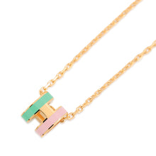 Load image into Gallery viewer, HERMES Pop Ash Necklace Rocabar Size Mini Vert/Rose Lacquer Metal
