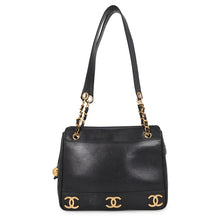Load image into Gallery viewer, CHANEL Triple Coco ChainShoulder BlackA03675 Caviar Leather
