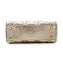 将图像加载到图库查看器中，Dior Lady Dior 2way Bag Gold Leather Size Mini

