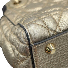 将图像加载到图库查看器中，Dior Lady Dior 2way Bag Gold Leather Size Mini
