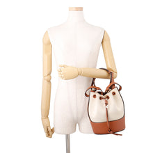将图像加载到图库查看器中，LOEWE Balloon Shoulder Small Beige/BrownA710C31X02 Canvas Leather
