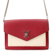 Load image into Gallery viewer, LOUIS VUITTON Pochette Lock Me Chain Lie De Vin/Etain/CrèmeM63470 Calf Leather Size BB
