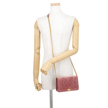 Load image into Gallery viewer, CHANEL Boy Chanel Chain Wallet Pink Velvet

