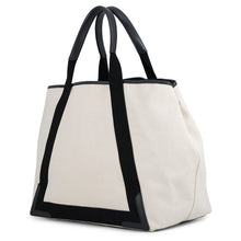 Load image into Gallery viewer, BALENCIAGA Navy Kabas Natural/Black339936 Canvas Leather
