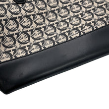 Load image into Gallery viewer, Ferragamo Gancini Tote Bag Black/Beige21H663 720393 Leather Canvas
