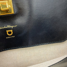 Load image into Gallery viewer, Ferragamo Gancini Tote Bag Black/Beige21H663 720393 Leather Canvas
