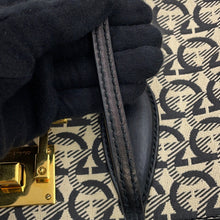 Load image into Gallery viewer, Ferragamo Gancini Tote Bag Black/Beige21H663 720393 Leather Canvas
