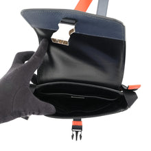 将图像加载到图库查看器中，PRADA Saffiano Leather Shoulder Bag Navy/Orange2VD019 Leather
