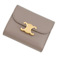CELINE Triomphe Flap Wallet Gray10D783 shiny calf
