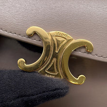 Load image into Gallery viewer, CELINE Triomphe Flap Wallet Gray10D783 shiny calf
