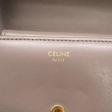 Load image into Gallery viewer, CELINE Triomphe Flap Wallet Gray10D783 shiny calf
