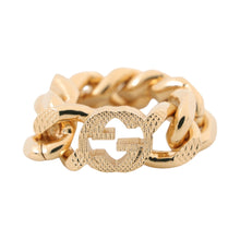 将图像加载到图库查看器中，GUCCI GG ChainRing Size XS Gold Metal
