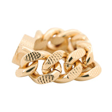 将图像加载到图库查看器中，GUCCI GG ChainRing Size XS Gold Metal
