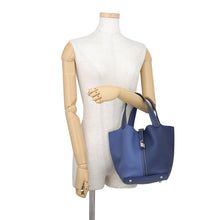 Load image into Gallery viewer, HERMES Picotin Lock Casaque Blue Saphir/Blue Brighton Taurillon Clemence Size MM
