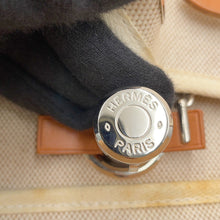 Load image into Gallery viewer, HERMES Herbag Ecru/Natural Toile H Vache Hunter Leather Size MM
