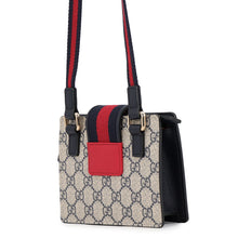 将图像加载到图库查看器中，GUCCI GG Supreme Children's Shoulder Bag Navy/Red/Beige793830 GG Supreme
