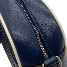 将图像加载到图库查看器中，GUCCI GG Marmont Small Camera Bag Navy/White447632 Leather Size Small
