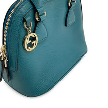 将图像加载到图库查看器中，GUCCI Interlocking G 2WAY Bag Turquise Blue449661 Leather
