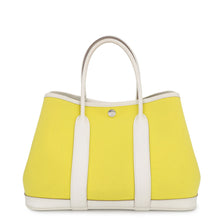 Load image into Gallery viewer, HERMES Garden Party Lime/Craie Toile Officier Country Leather Size TPM
