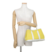 Load image into Gallery viewer, HERMES Garden Party Lime/Craie Toile Officier Country Leather Size TPM
