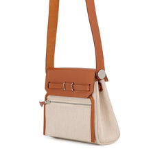 将图像加载到图库查看器中，HERMES Herbag zip Ecru/Fauve Toile H Vache Hunter Leather Size Mini
