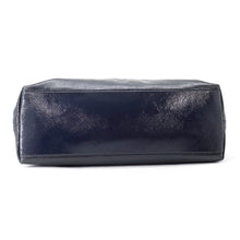将图像加载到图库查看器中，GUCCI Soho Interlocking G Chain Shoulder Bag Navy308982 Patent Leather
