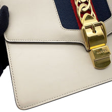 Load image into Gallery viewer, GUCCI Sylvie Shoulder Bag White/Navy/Red421882 Leather Canvas
