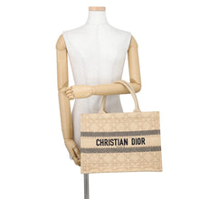 Load image into Gallery viewer, Dior Book tote Natural/BlackM1296ZSQD_M925 Raffia Size Medium
